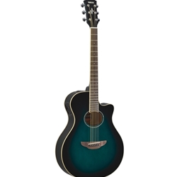 Yamaha APX600 OBBThinline body, spruce top, nato back and sides, die-cast chrome tuners, System65 piezo andpreamp with tuner; Oriental Blue Burst